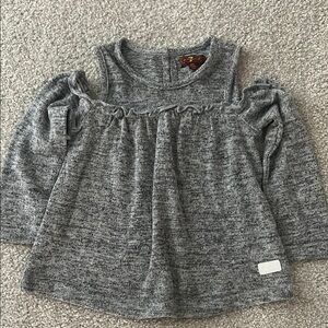 7 For All Mankind gray cold shoulder long sleeve top EUC size 2T